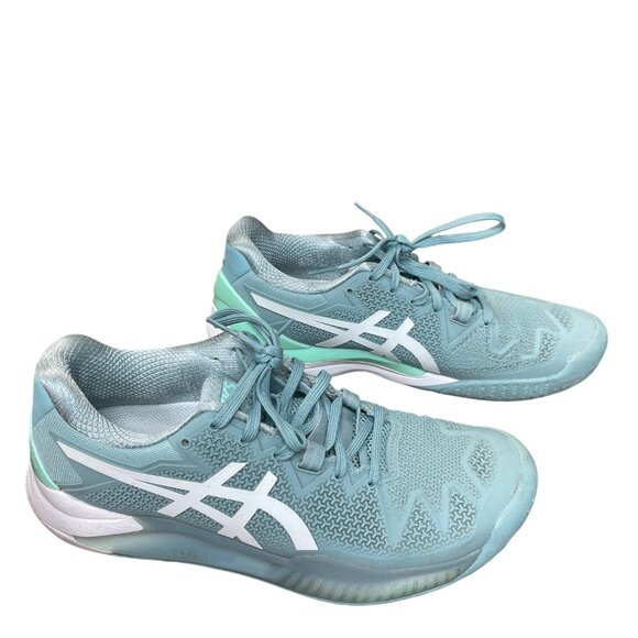 Asics Womens Gel-Court Green White Tennis Pickleball Sneakers Size 8 SKU 9422 - Picture 4 of 16